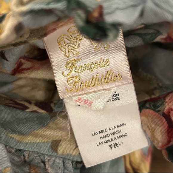 ❤️ Vintage Floral Kids Dress in Blue and Gold 3 - Picture 4 of 11